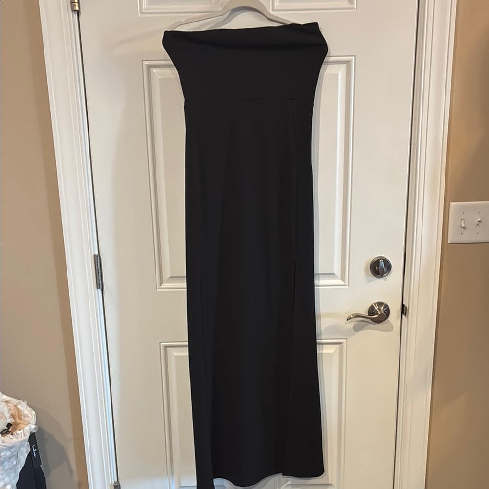 Club L London Black formal strapless gown